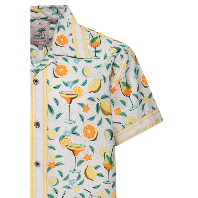 King Kerosin Hawaii Citrus Cocktail shirt creme