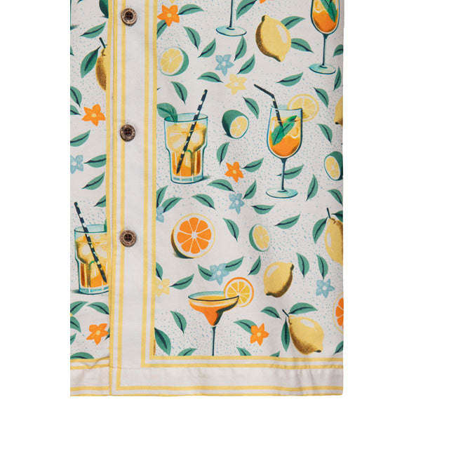 King Kerosin Hawaii Citrus Cocktail shirt creme