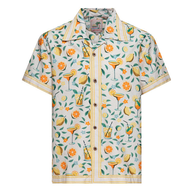 King Kerosin Hawaii Citrus Cocktail shirt creme