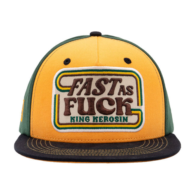 King Kerosin Fast As Fuck flat cap black/yellow