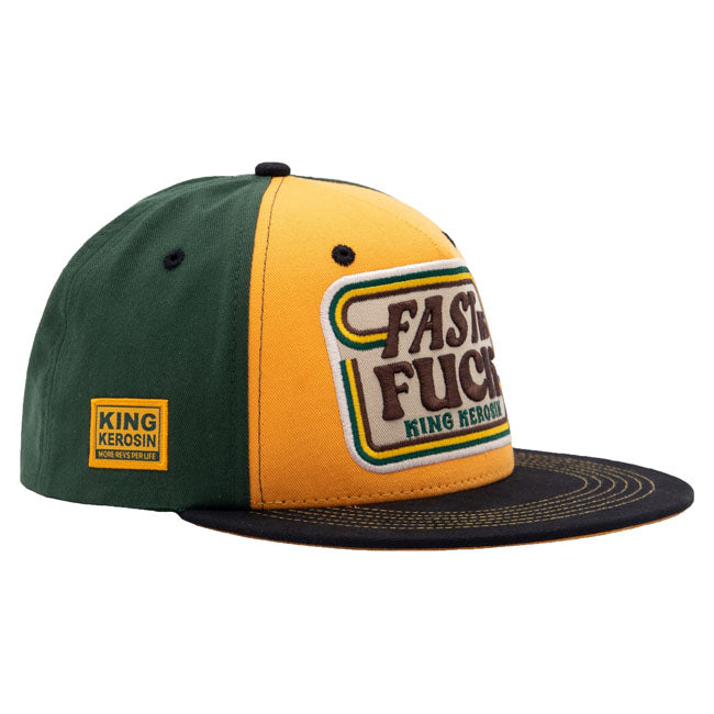 King Kerosin Fast As Fuck flat cap black/yellow