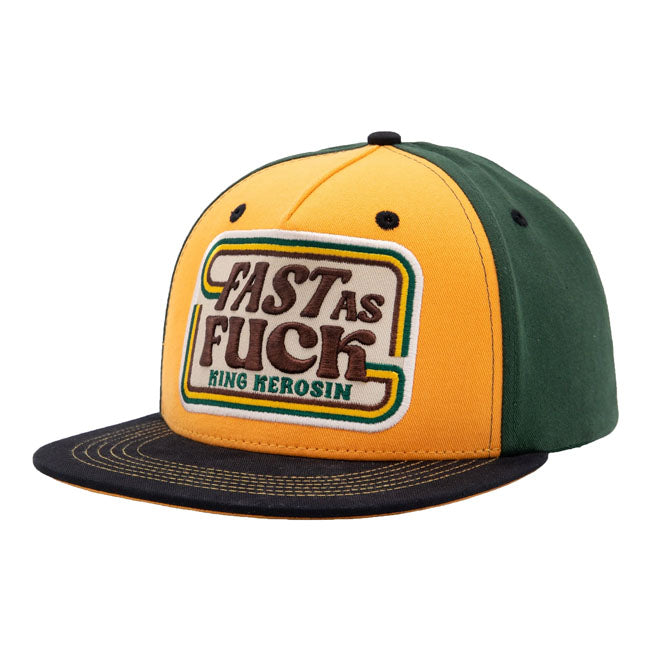 King Kerosin Fast As Fuck flat cap black/yellow