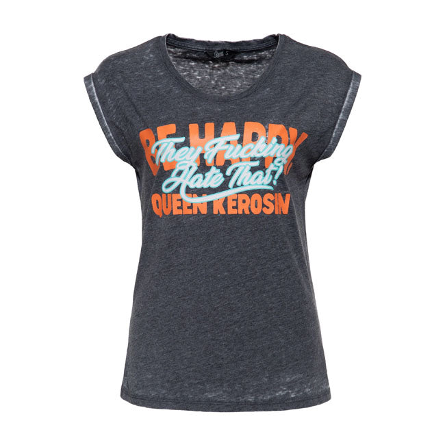 Queen Kerosin Be Happy t-shirt anthracite