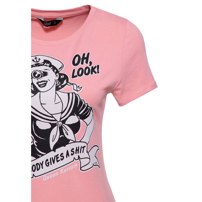 Queen Kerosin Nobody Gives A Shit t-shirt rose