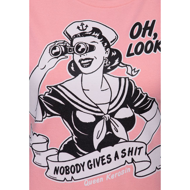 Queen Kerosin Nobody Gives A Shit t-shirt rose