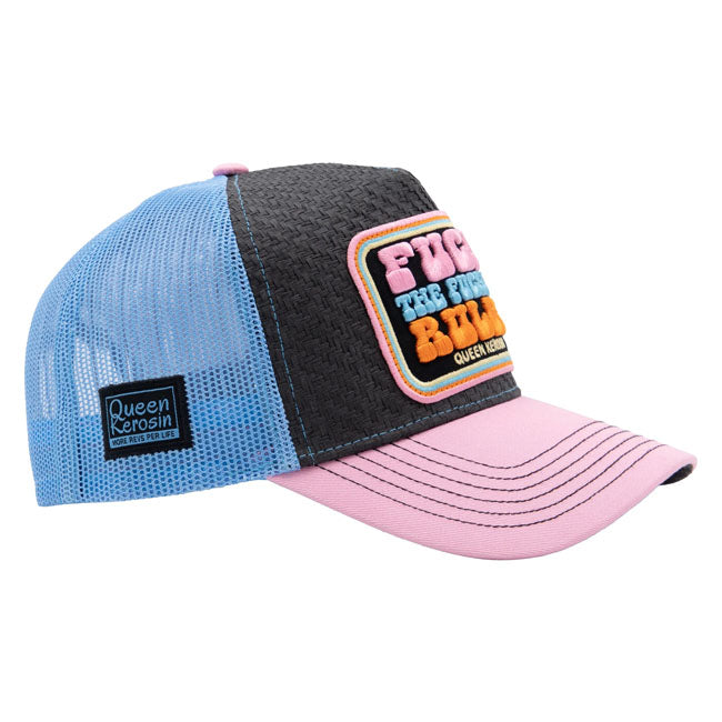Queen Kerosin Fuck Rules trucker cap rose