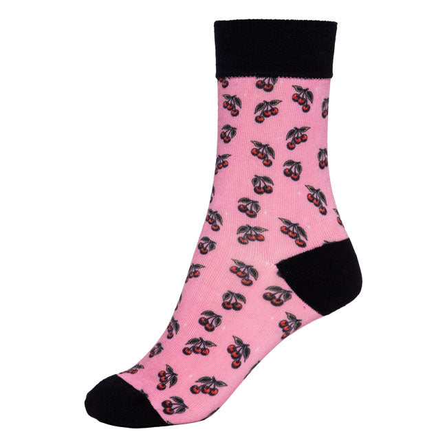 Queen Kerosin Cherries socks rose