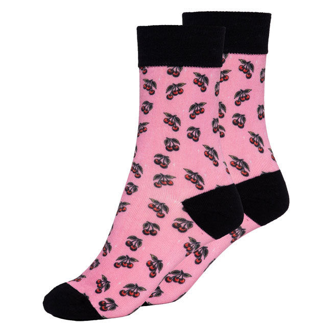 Queen Kerosin Cherries socks rose