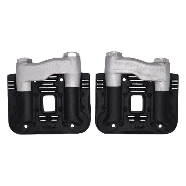 EMD, ''Knucklehead style'' rocker cover set. Black cut — 84-99 Evo Big Twin (NU)