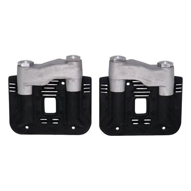 EMD, ''Knucklehead style'' rocker cover set. Black cut — 86-03 XL Sportster (NU)