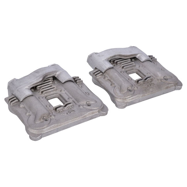 EMD, ''Knucklehead style'' rocker cover set. Raw — 04-22 XL Sportster (NU)