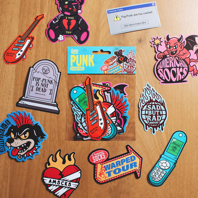 American Socks Pop-Punk Sticker Pack stickers