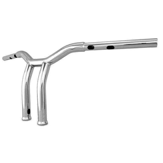 Burly, Dominator raked 1-1/4" T-bar 10" rise. Chrome