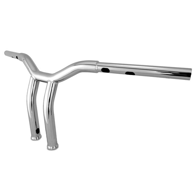 Burly, Dominator raked 1-1/4" T-bar 10" rise. Chrome