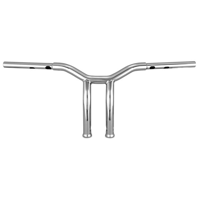 Burly, Dominator raked 1-1/4" T-bar 10" rise. Chrome