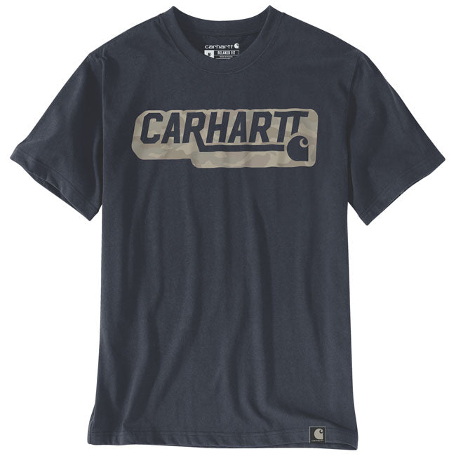 Carhartt Irvine Relaxed Camo logo T-Shirt navy