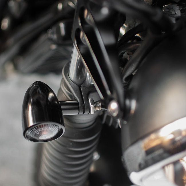 Motone, Turn Signal Fork Mount Brackets. Black