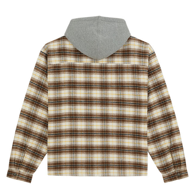 Dickies Eustis Hooded Flannel shacket egret