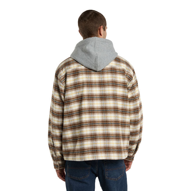 Dickies Eustis Hooded Flannel shacket egret