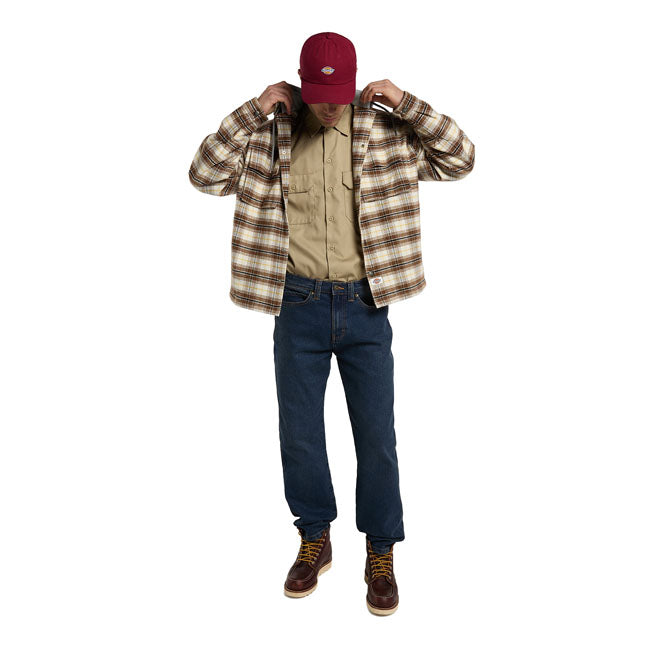 Dickies Eustis Hooded Flannel shacket egret