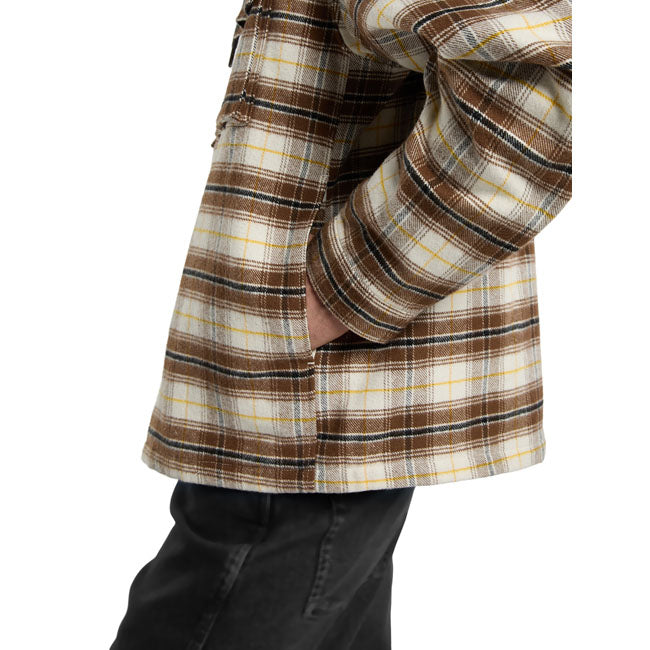 Dickies Eustis Hooded Flannel shacket egret