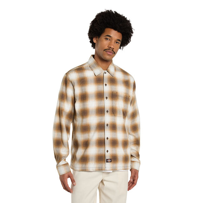 Dickies Gulfport Flannel shirt chocolate brown