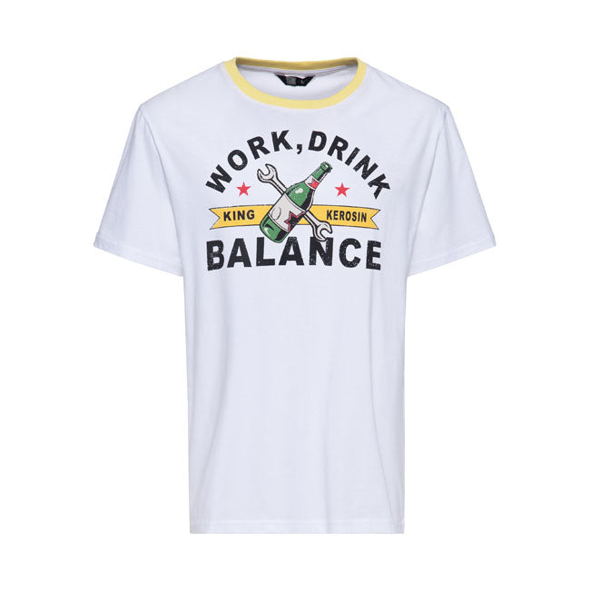 King Kerosin Work drink balance t-shirt white