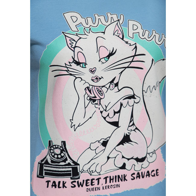 Queen Kerosin Talk sweet t-shirt light blue