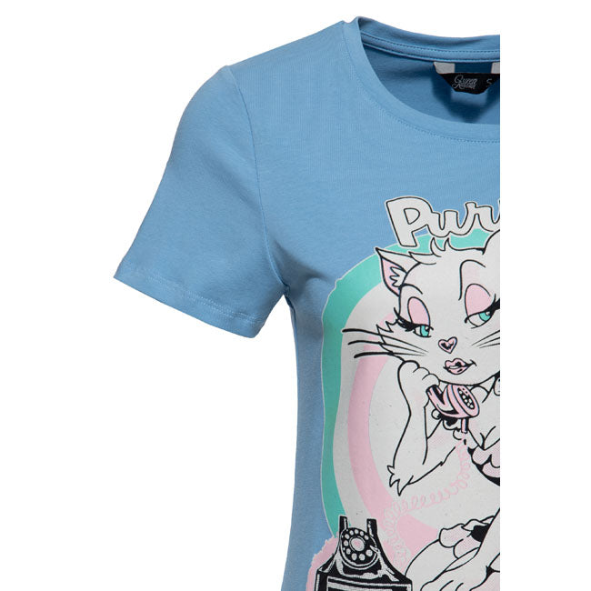 Queen Kerosin Talk sweet t-shirt light blue