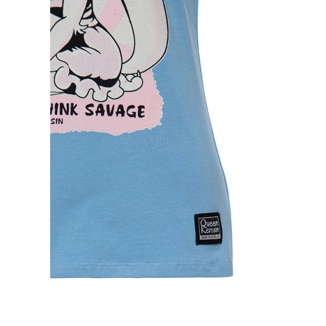 Queen Kerosin Talk sweet t-shirt light blue