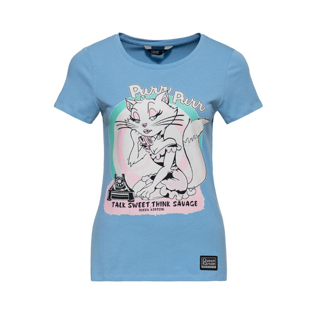 Queen Kerosin Talk sweet t-shirt light blue