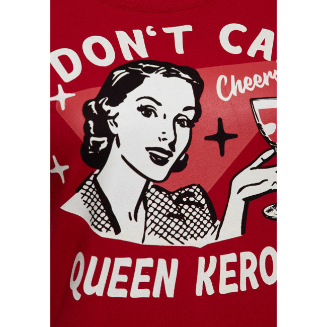 Queen Kerosin I don''t care t-shirt bordeaux