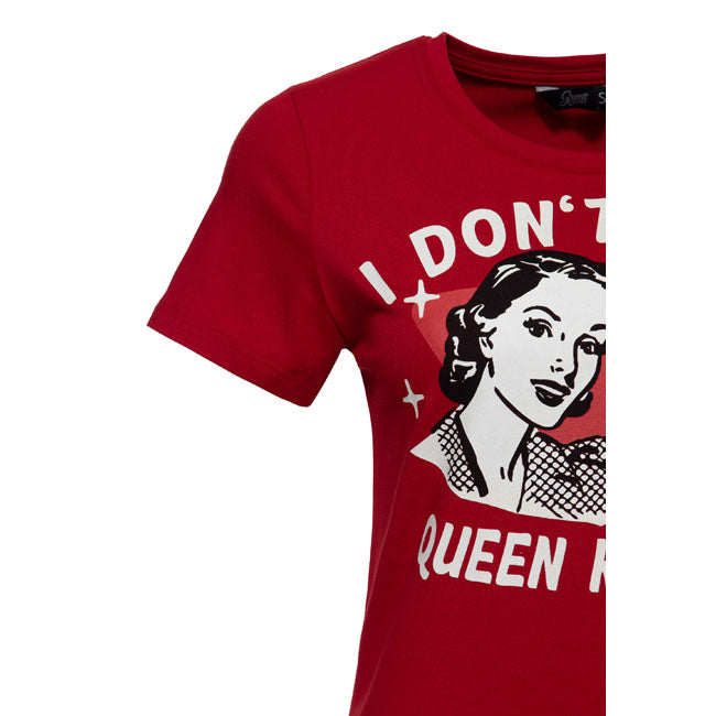 Queen Kerosin I don''t care t-shirt bordeaux