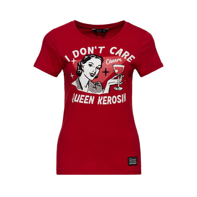 Queen Kerosin I don''t care t-shirt bordeaux