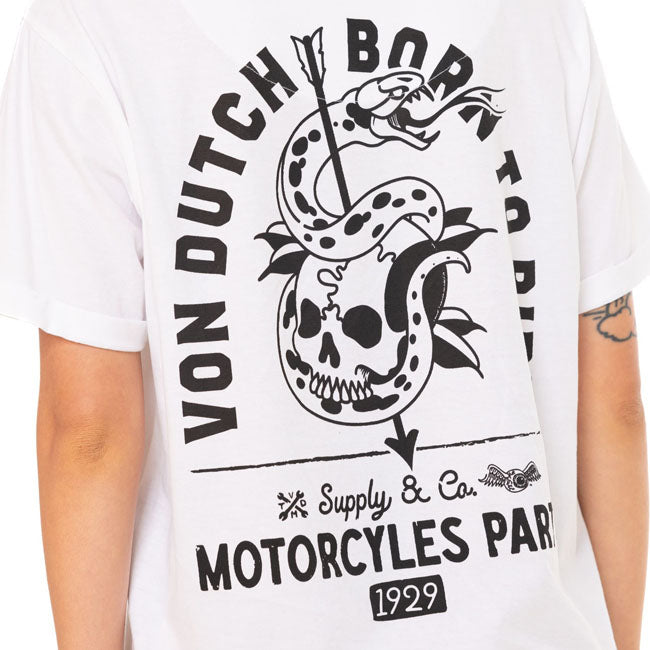 Von Dutch Fleche female t-shirt white — Size XS