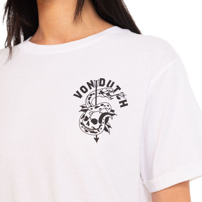 Von Dutch Fleche female t-shirt white — Size XS