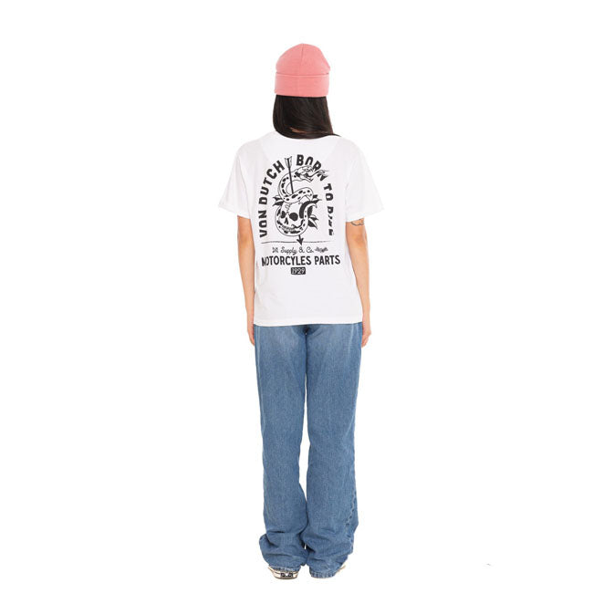 Von Dutch Fleche female t-shirt white — Size XS