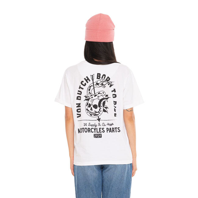 Von Dutch Fleche female t-shirt white — Size XS