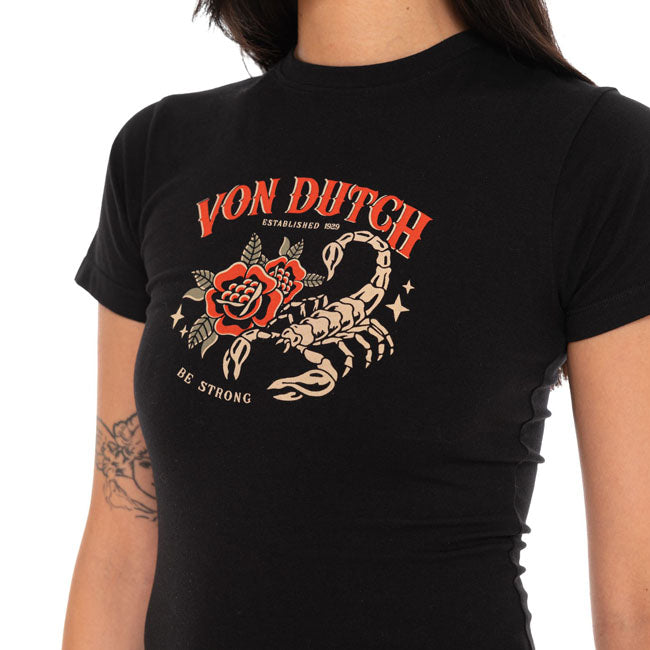 Von Dutch Scorpion female t-shirt black — Size XS