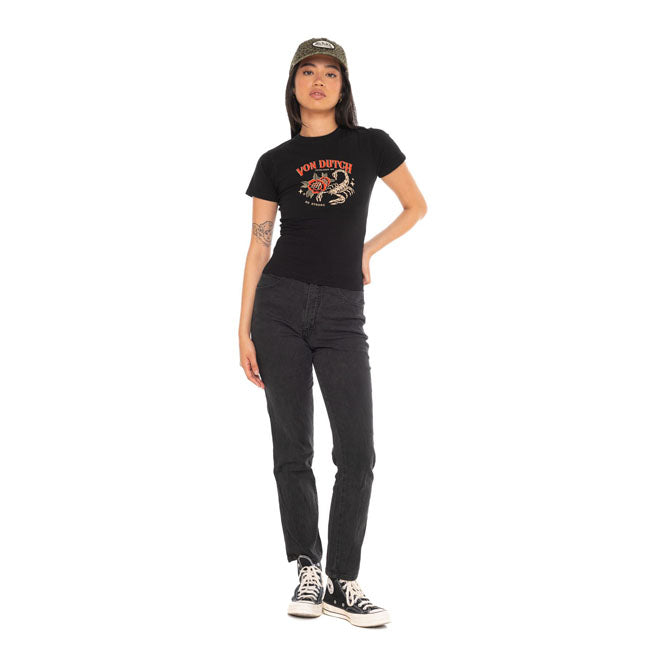 Von Dutch Scorpion female t-shirt black — Size XS