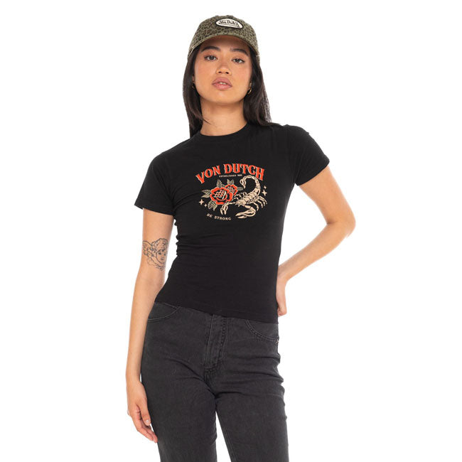 Von Dutch Scorpion female t-shirt black — Size XS