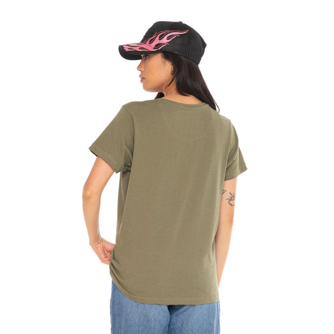 Von Dutch Retro female t-shirt khaki — Size XS
