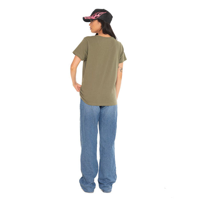 Von Dutch Retro female t-shirt khaki — Size XS