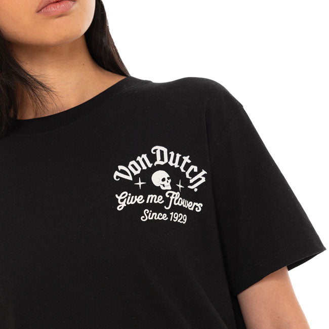 Von Dutch Rose female t-shirt black — Size XS