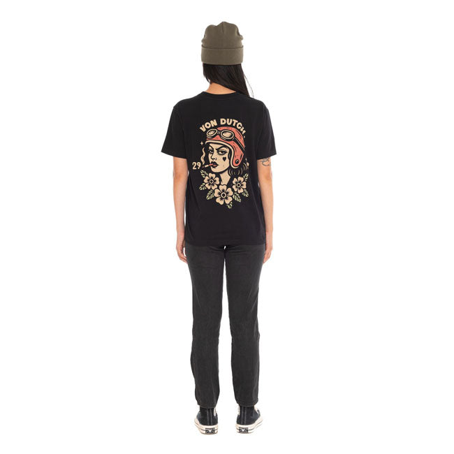 Von Dutch Smoke female t-shirt black — Size XS