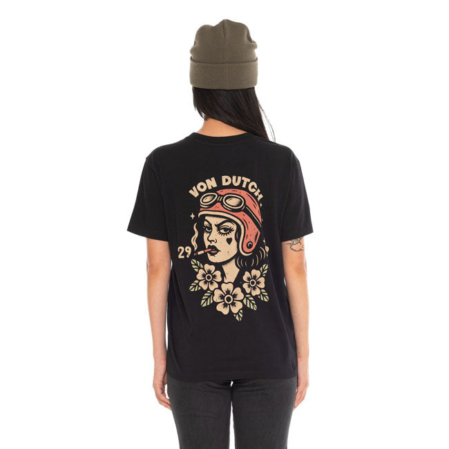 Von Dutch Smoke female t-shirt black — Size XS