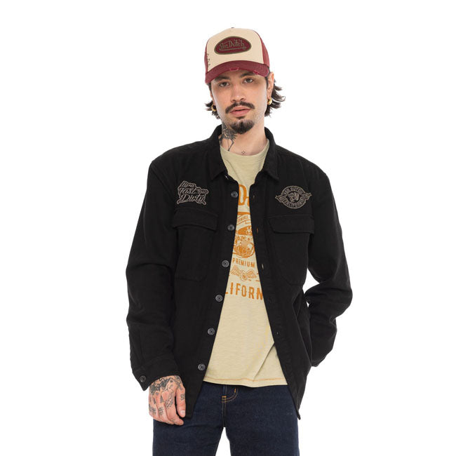 Von Dutch Roy Noir plaid shirt black