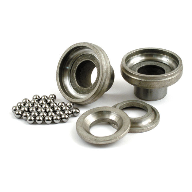 Frame neck ball bearing & race kit — All 36-48 Big Twin with standard & custom offset Springer forks (NU)