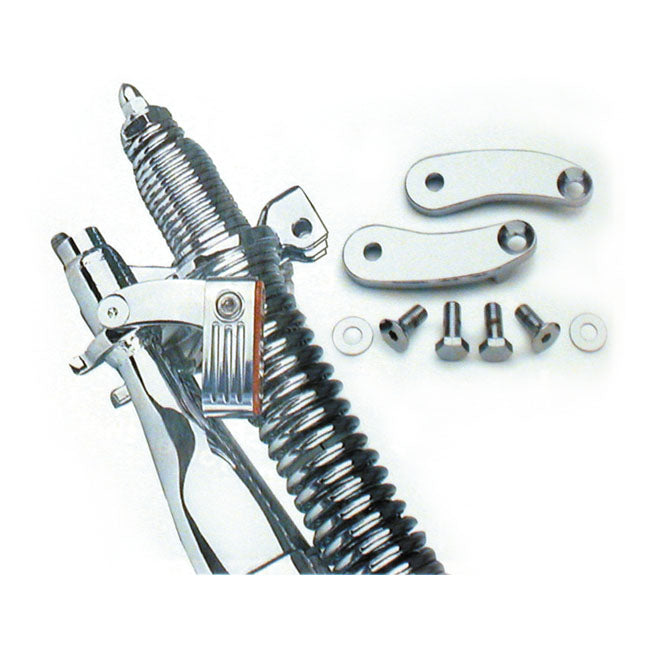 Front springer turn signal relocation kit. Chrome