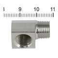 Streethogs, oil fitting adapter, 90 degree. Stainless